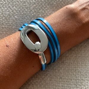 Wrap Bracelet- Blue & Silver